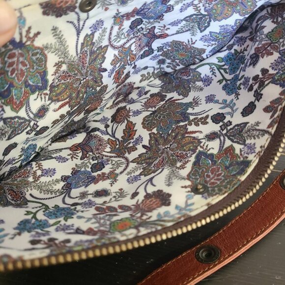 Lyons Leather Co Honey Bee Purse Bag Brown Half Circle Crossbody - Picture 10 of 10